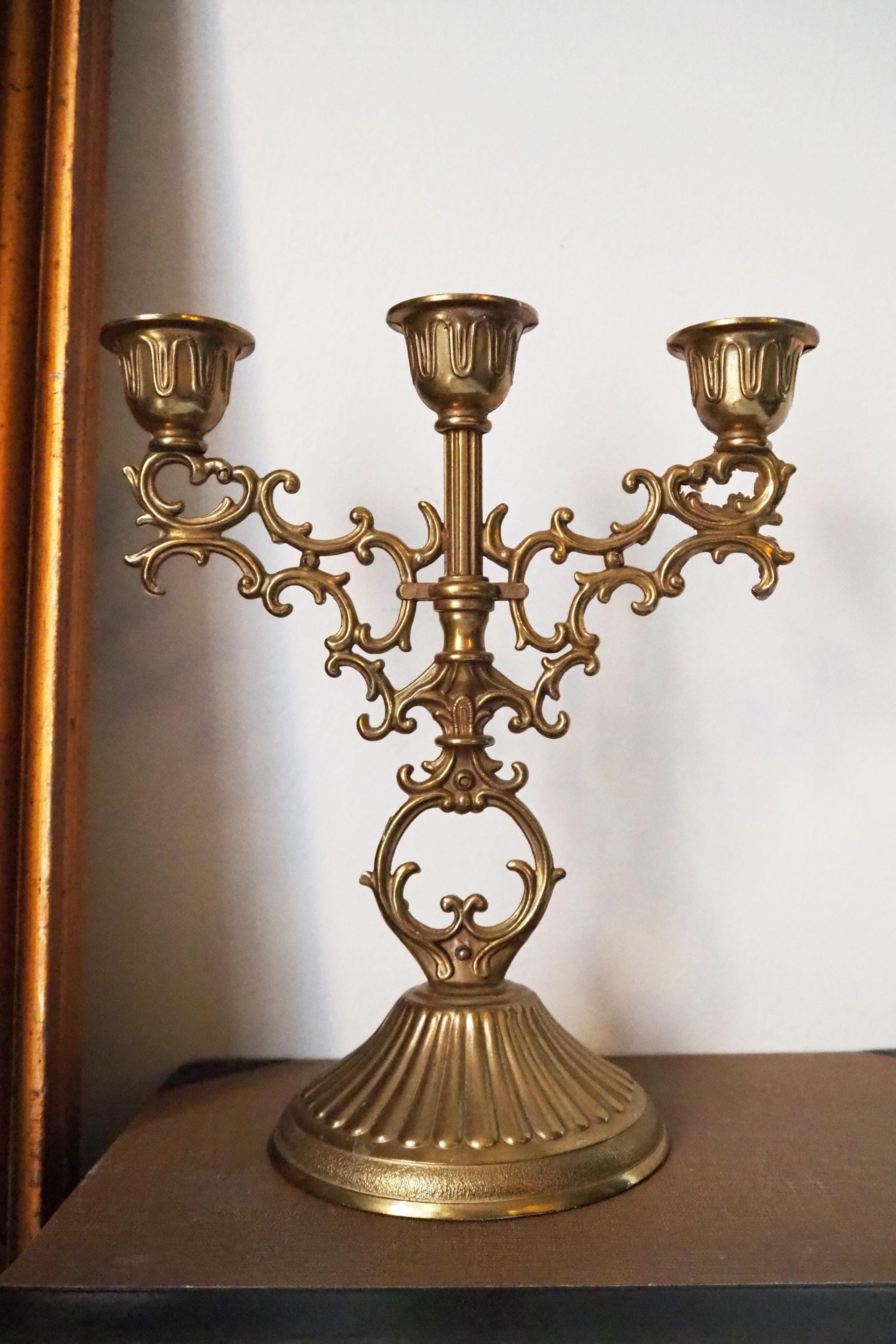 Vintage three arm candelabrums | Set of two matching candelabrums | Three arm candlestick holders | Vintage candelabra | Matching candelabra