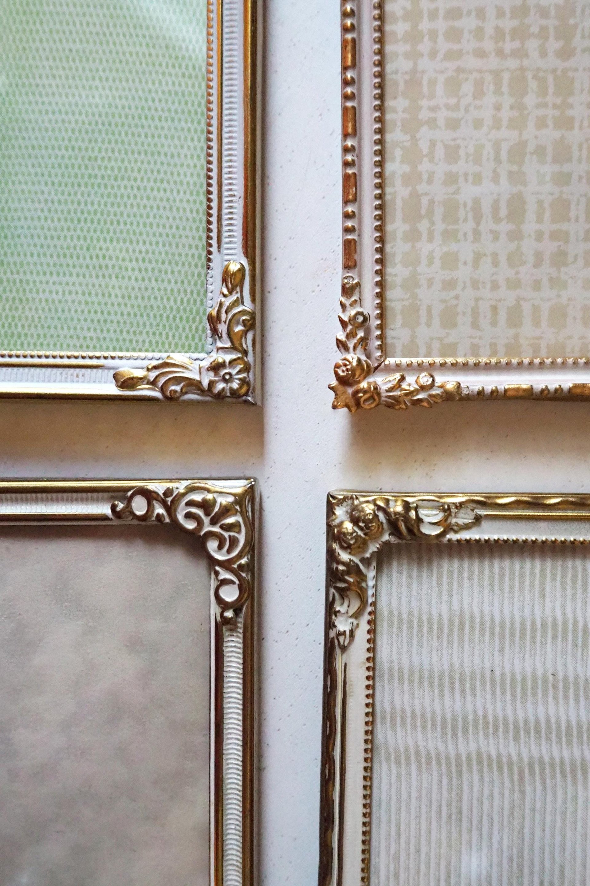 Set of four vintage photo frames | Set of four mismatched vintage frames | Vintage brass picture frames | Vintage brass frame set