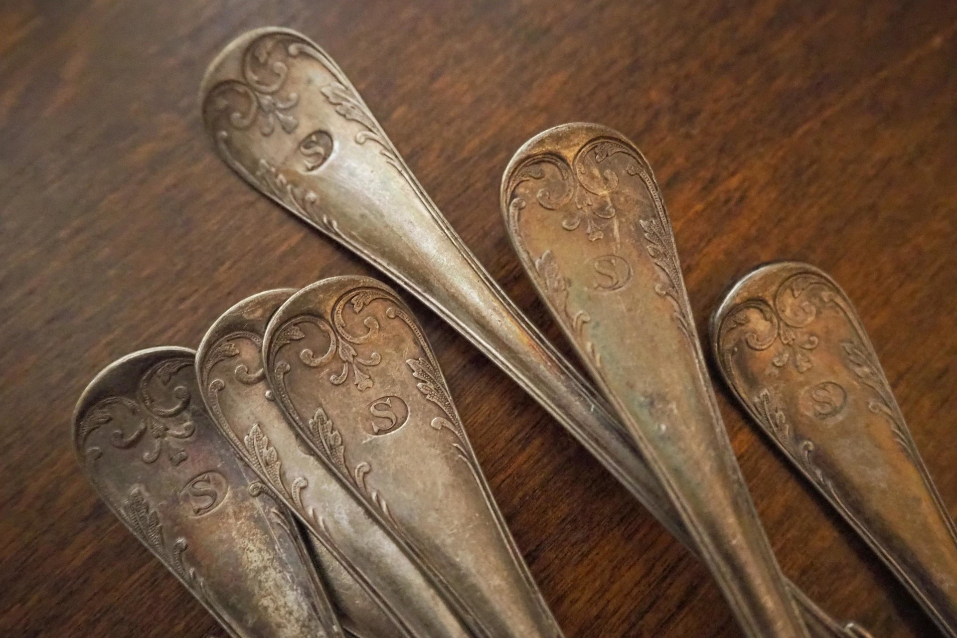 Set of ten vintage forks | C. G. Hallberg dinner forks | Vintage alpacca silver forks | Made in Sweden