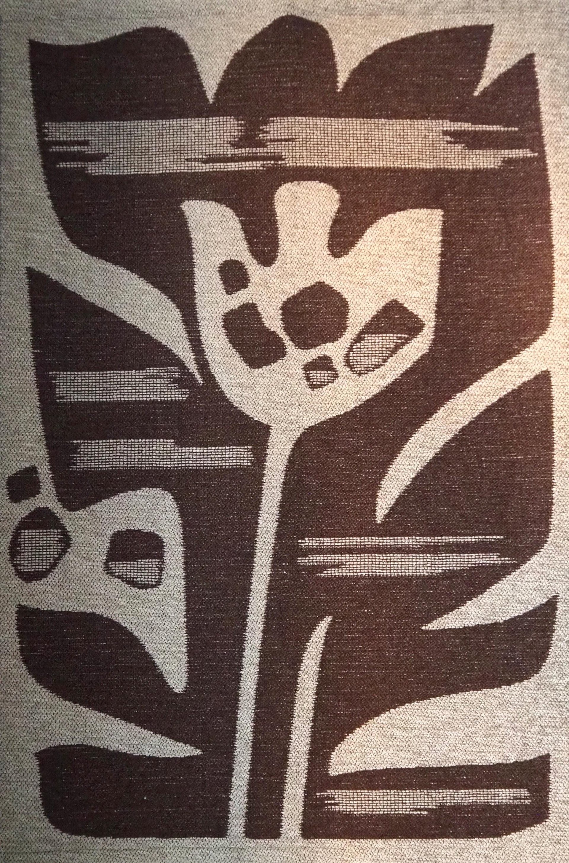 Vintage wall hanging | Large wall hanging | Scandinavian woven textile | Brown and beige wall hanging | Abstract wall tapestry