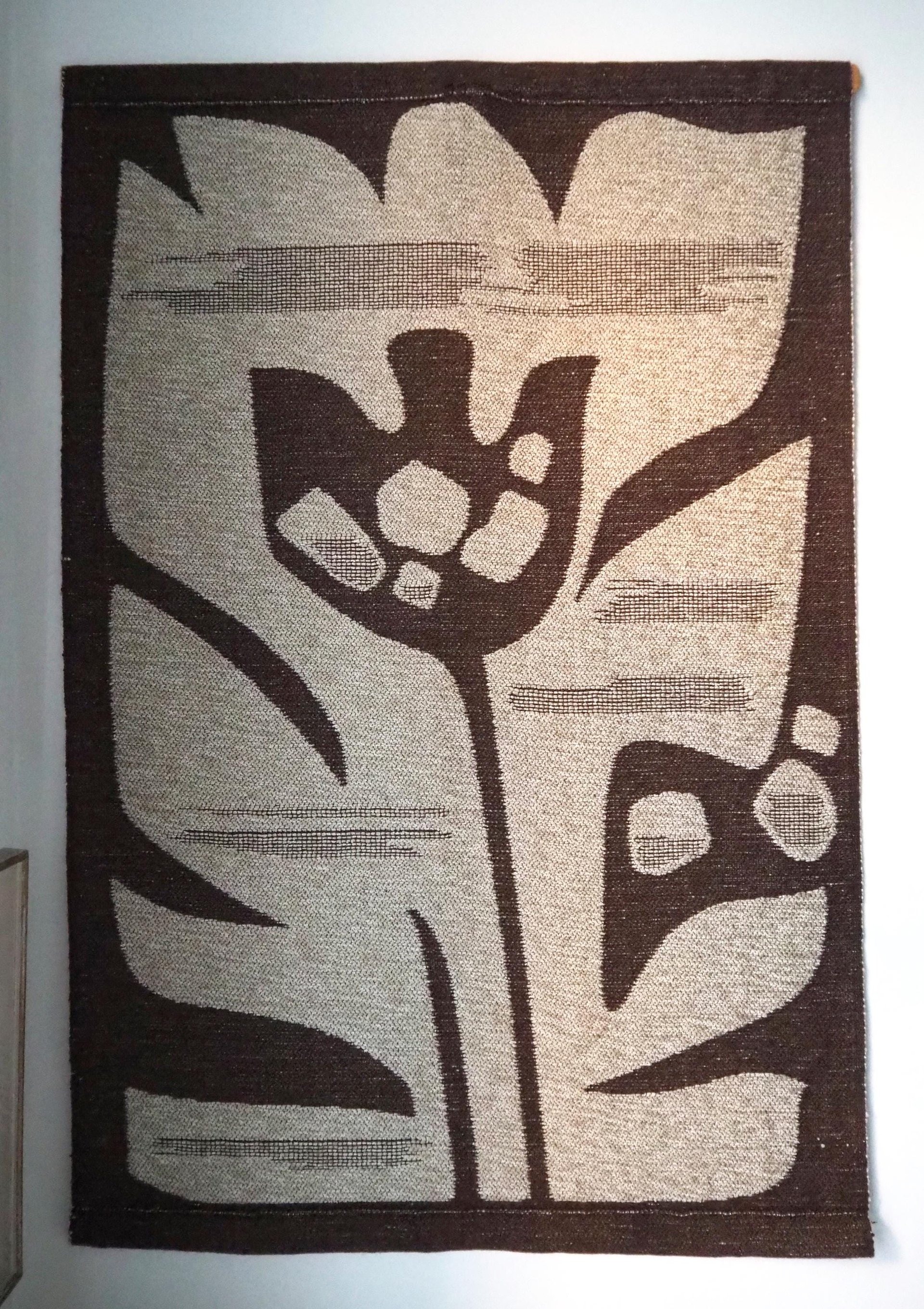 Vintage wall hanging | Large wall hanging | Scandinavian woven textile | Brown and beige wall hanging | Abstract wall tapestry