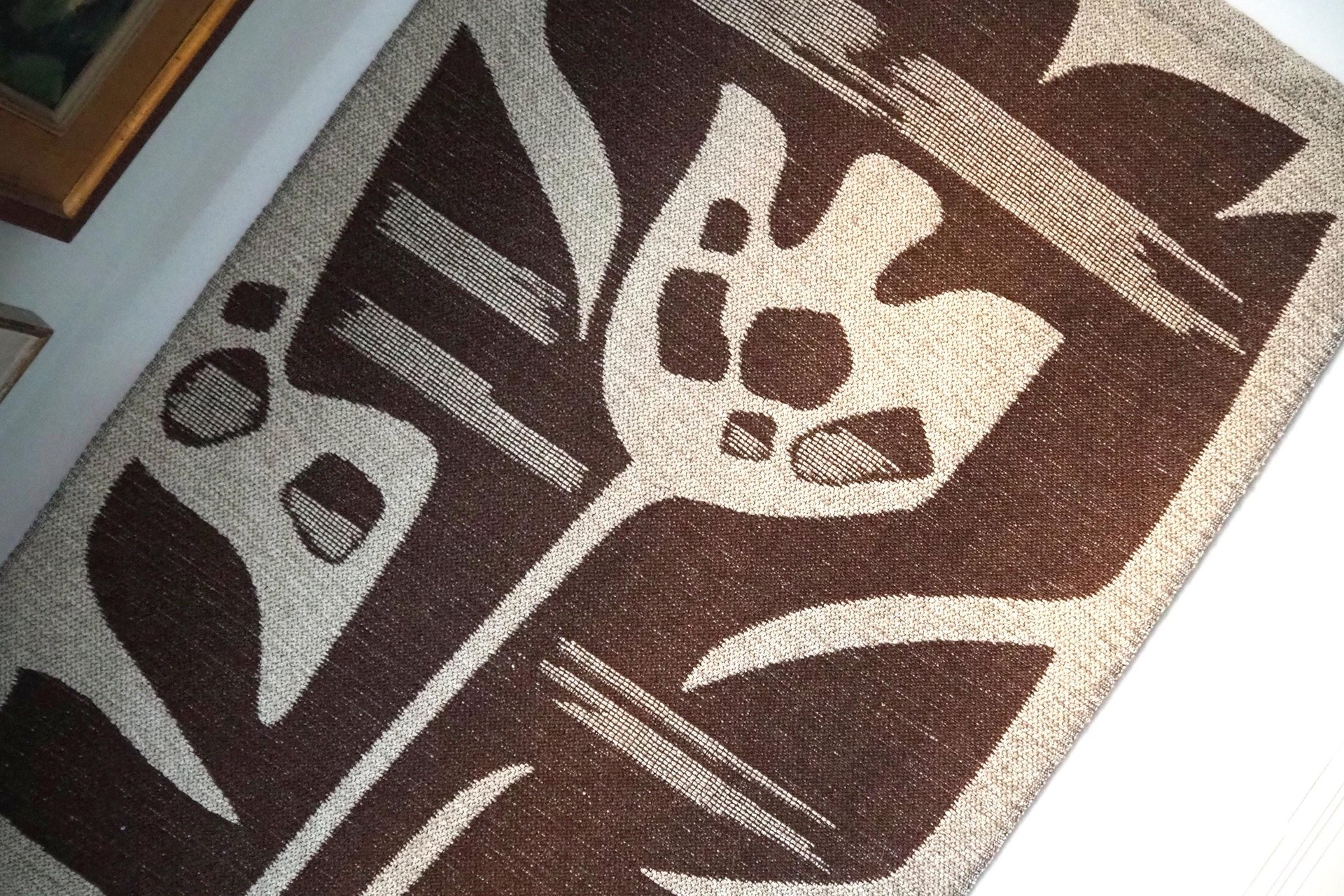 Vintage wall hanging | Large wall hanging | Scandinavian woven textile | Brown and beige wall hanging | Abstract wall tapestry