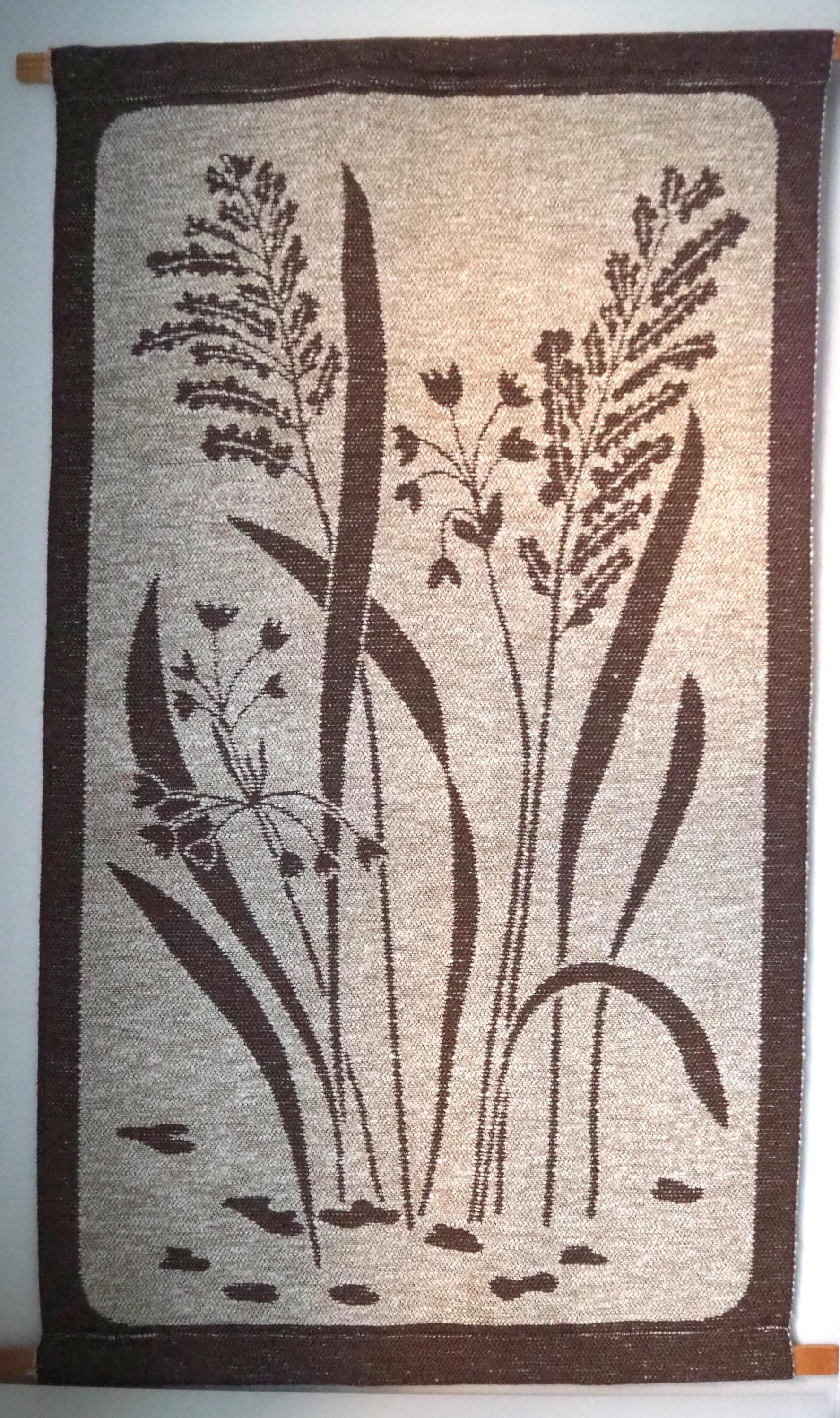 Vintage wall hanging | Large wall hanging | Scandinavian wall tapestry | Brown and beige wall hanging | Made in Finland