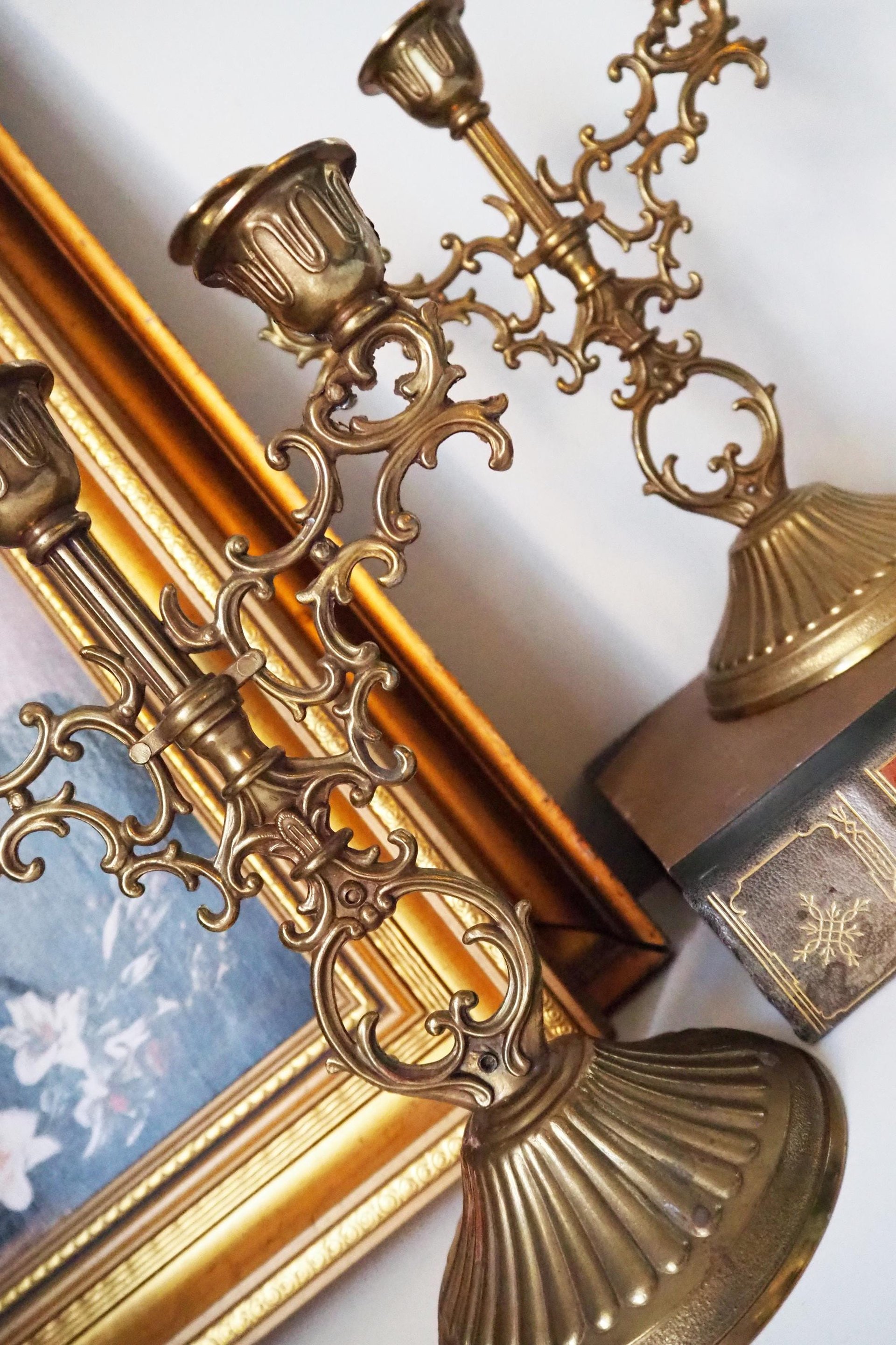 Vintage three arm candelabrums | Set of two matching candelabrums | Three arm candlestick holders | Vintage candelabra | Matching candelabra