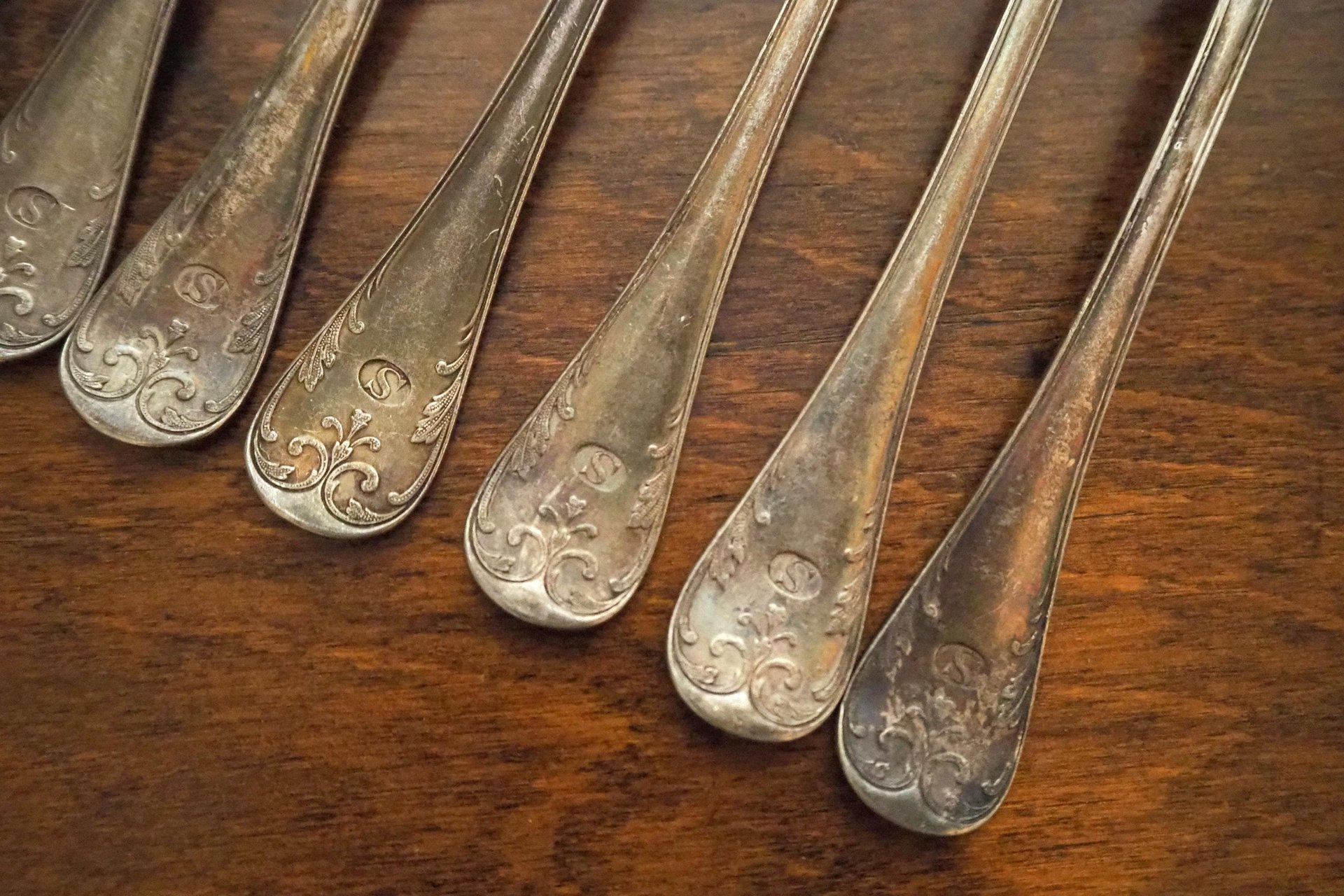 Set of ten vintage forks | C. G. Hallberg dinner forks | Vintage alpacca silver forks | Made in Sweden
