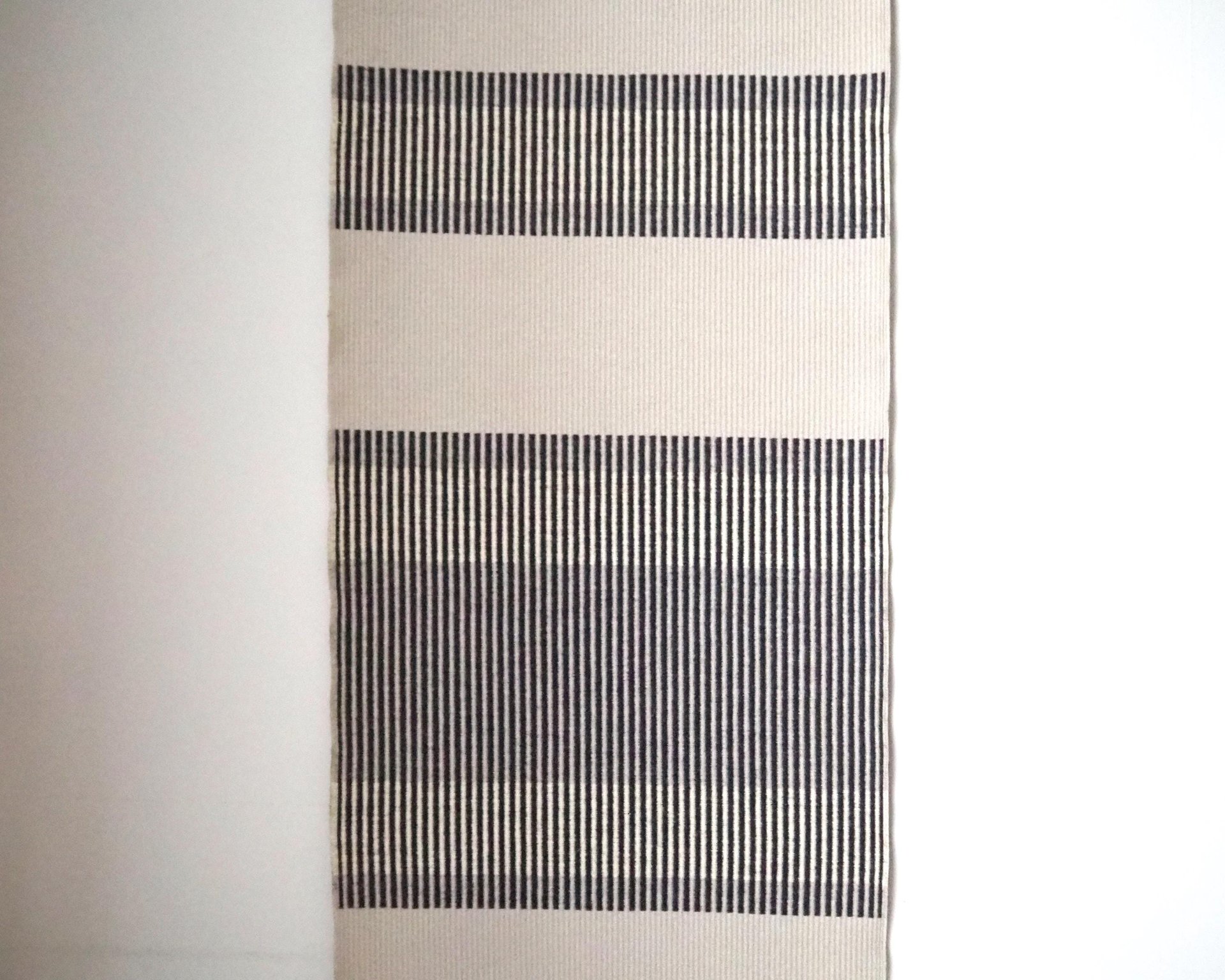 Vintage wall tapestry | Long wall hanging | Scandinavian woven textile | Geometrical wall tapestry | Black and white wall tapestry