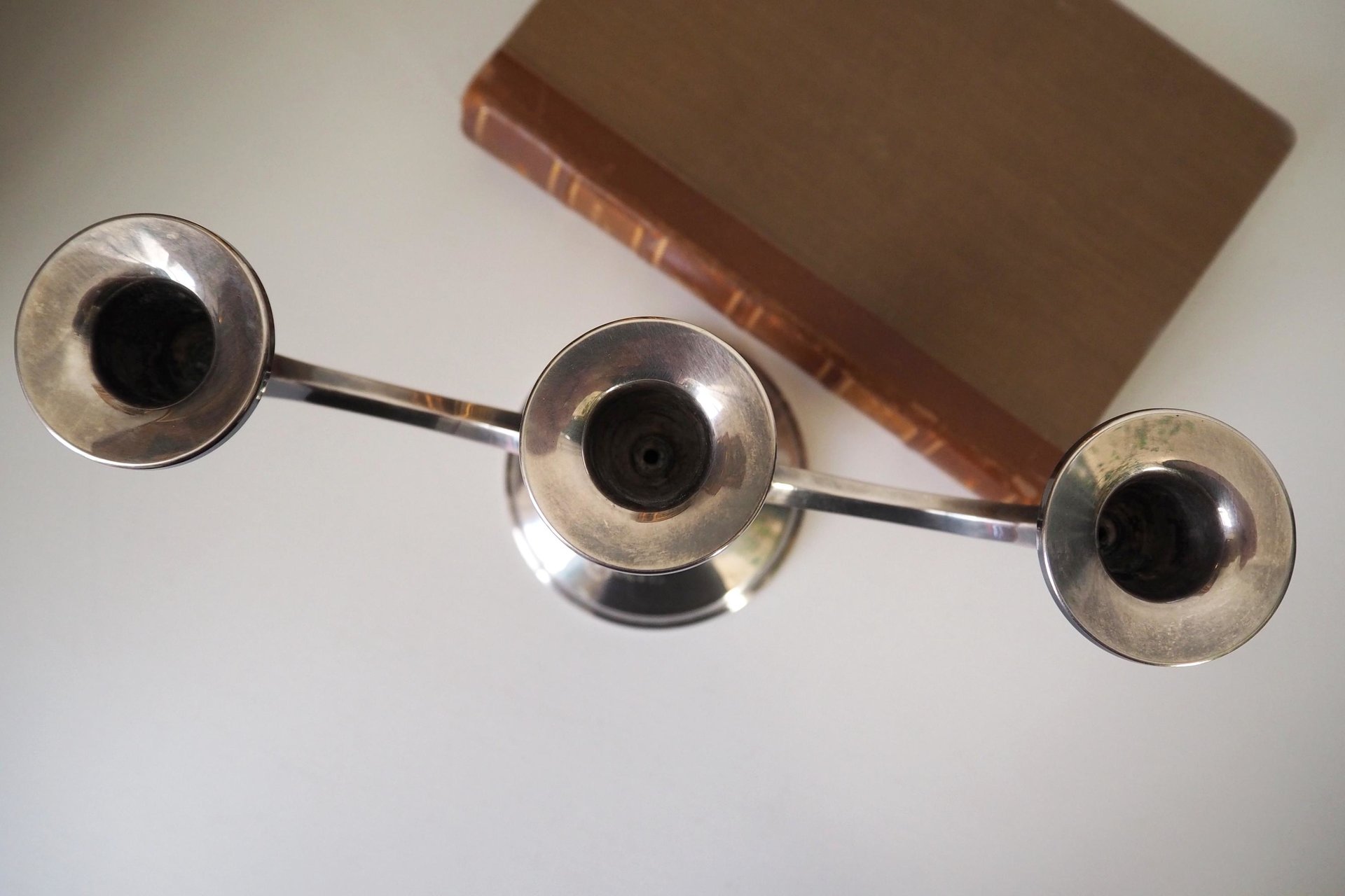 Vintage alpacca candelabra | Alpacca silver candelabra | Three arm candlestick holder | Vintage candelabrum