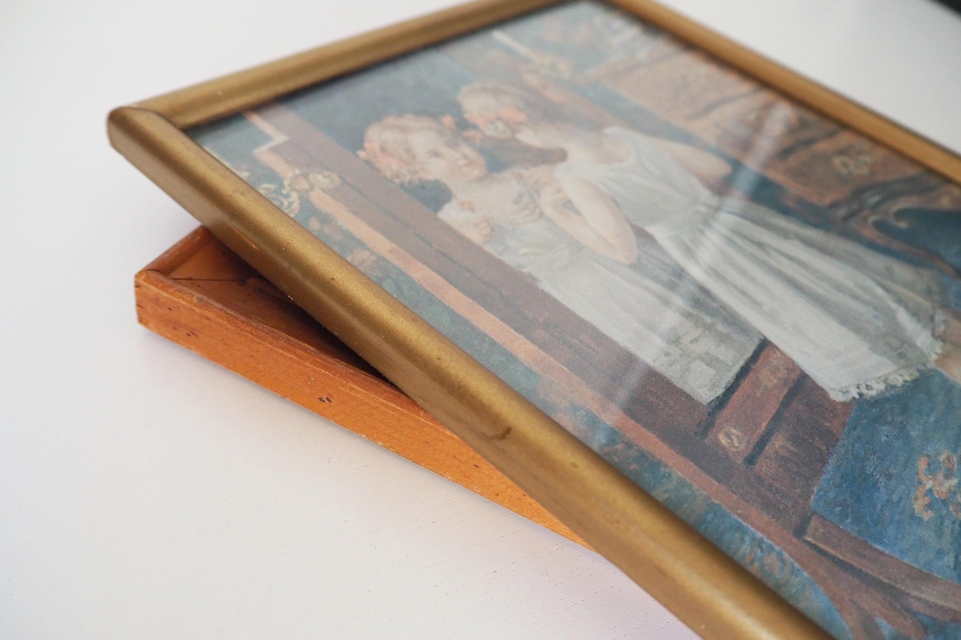 Vintage wall art set | Framed vintage prints for a nursery or a little girl's room | Vintage prints | Framed vintage prints