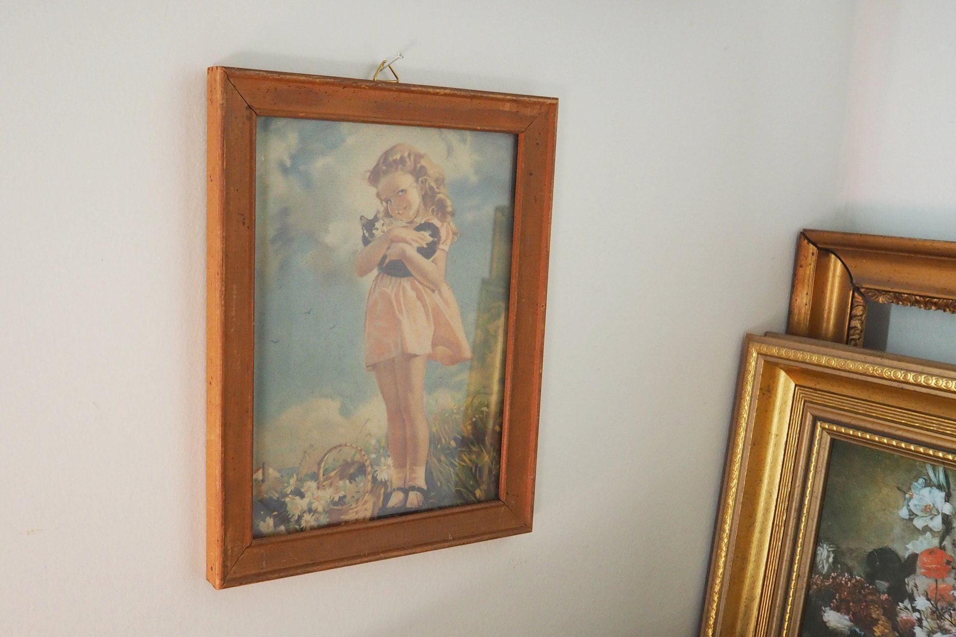 Vintage wall art set | Framed vintage prints for a nursery or a little girl's room | Vintage prints | Framed vintage prints