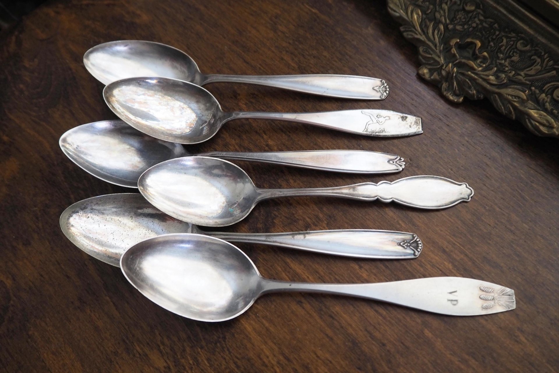 Set of six vintage spoons | Vintage spoons | Vintage alpacca silver spoons | Small vintage spoons
