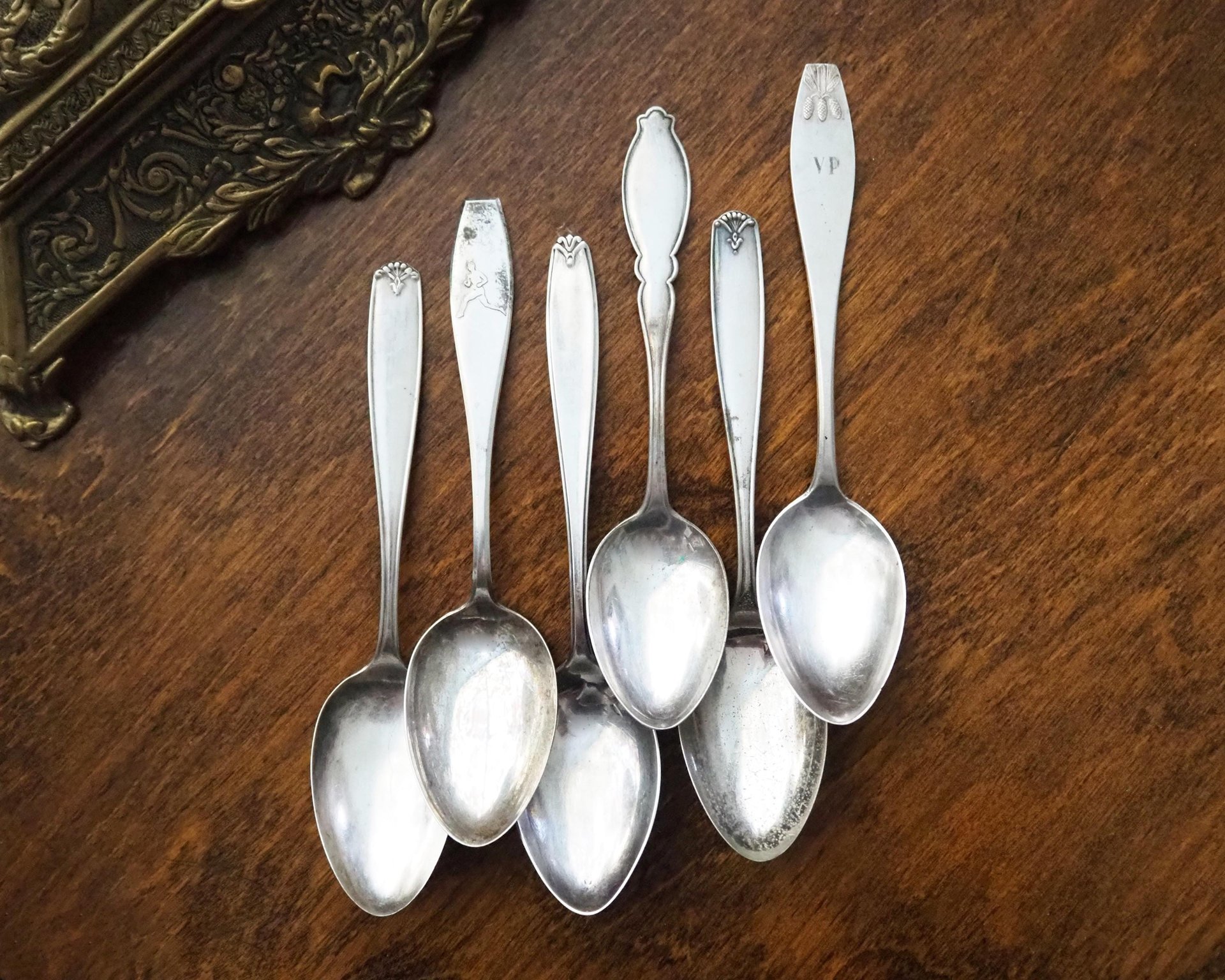 Set of six vintage spoons | Vintage spoons | Vintage alpacca silver spoons | Small vintage spoons