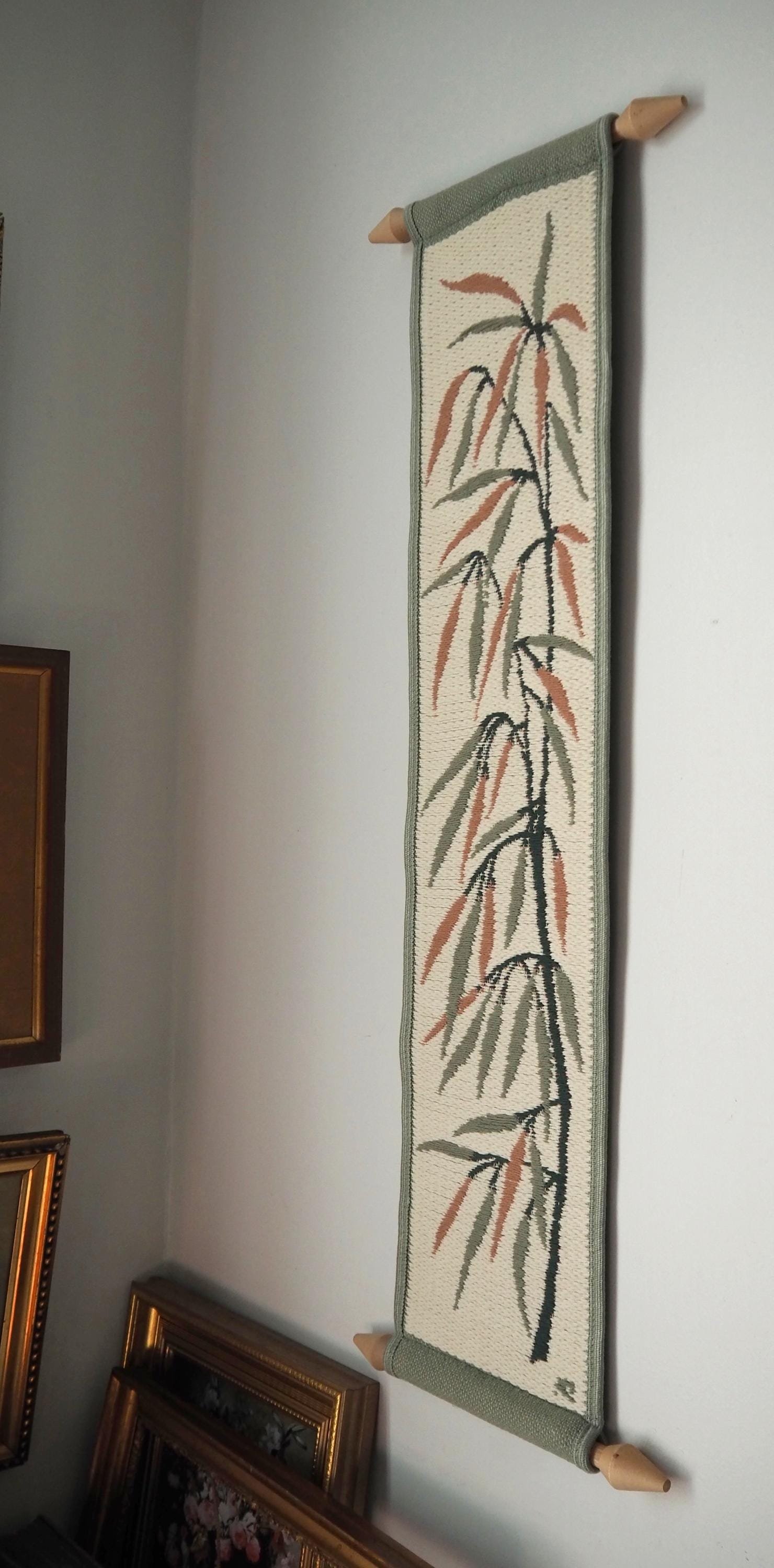 Vintage wall hanging | Long wall hanging | Nature wall hanging | Scandinavian woven textile | Made in Finland