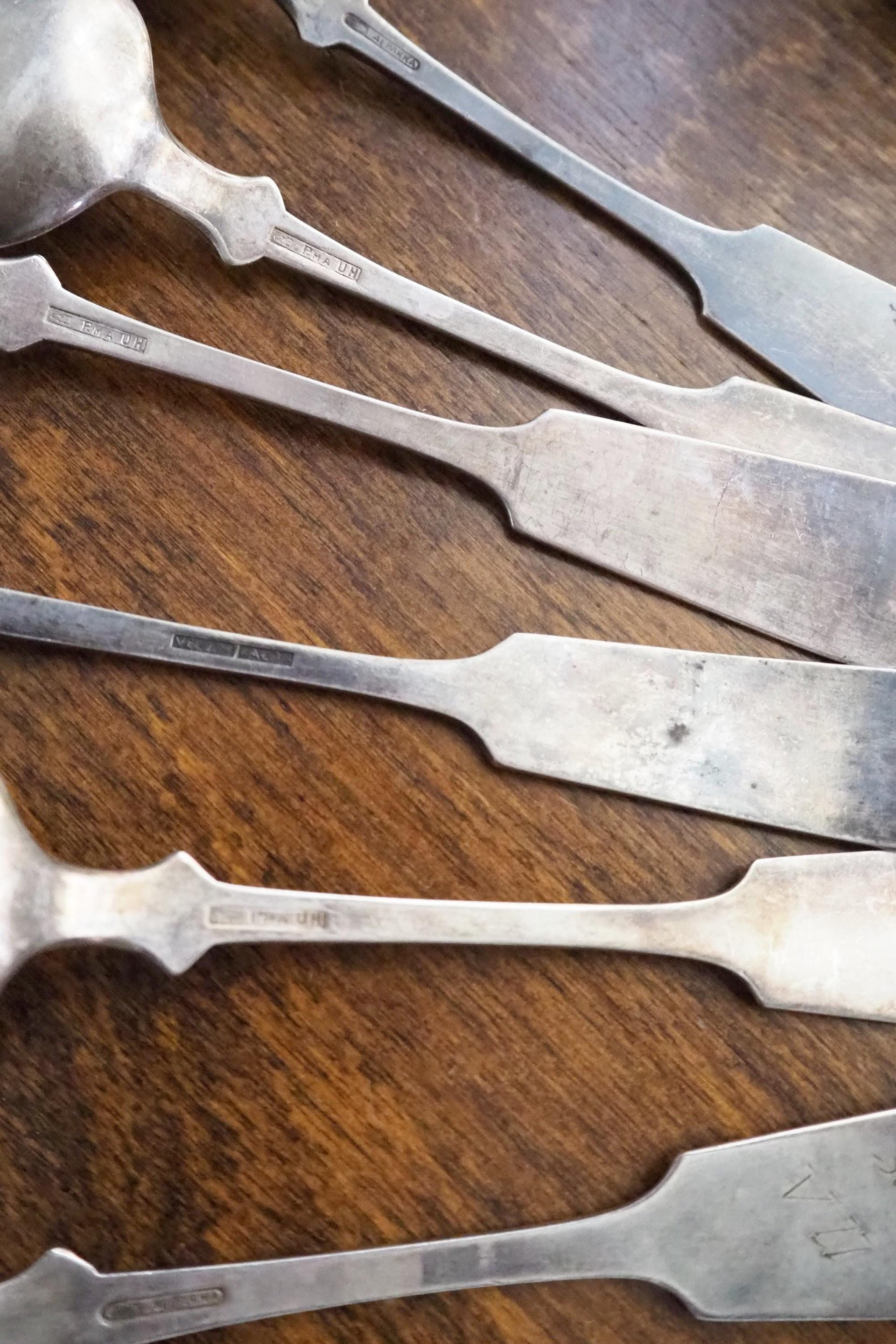 Set of six vintage spoons | Vintage Musla spoons | Vintage alpacca silver spoons | Small vintage spoons