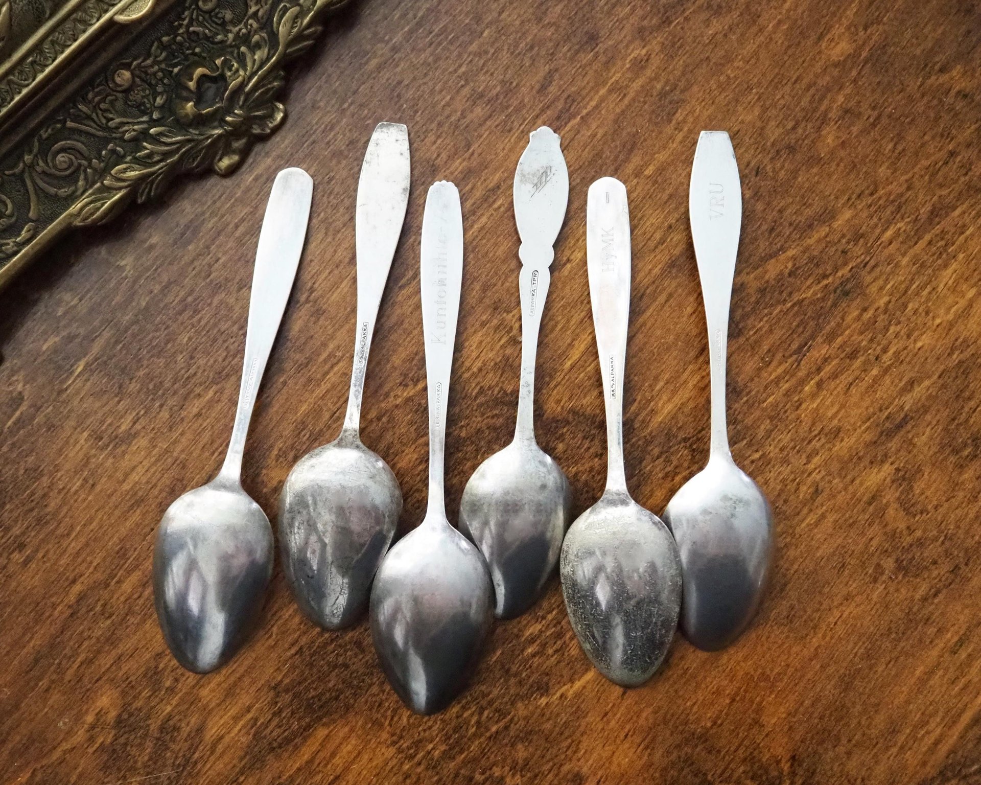 Set of six vintage spoons | Vintage spoons | Vintage alpacca silver spoons | Small vintage spoons