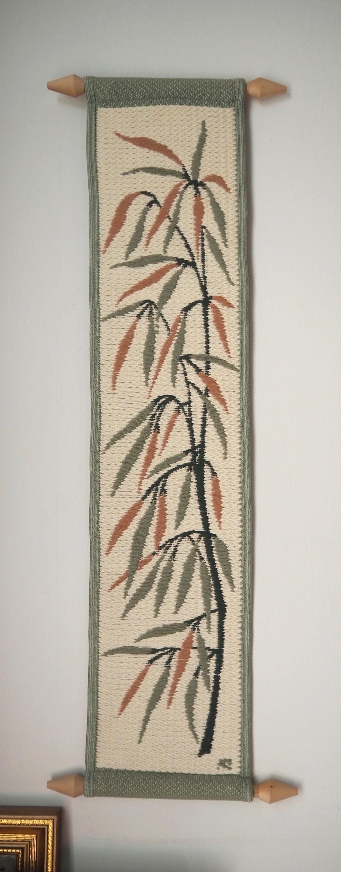 Vintage wall hanging | Long wall hanging | Nature wall hanging | Scandinavian woven textile | Made in Finland