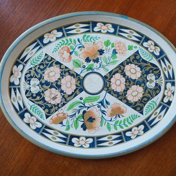 Vintage Worcester ware tray | Vintage serving tray | Worcester ware serving tray | Large oval vintage tray