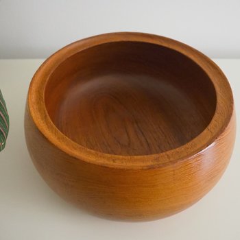 Vintage wooden bowl | Large teak fruit bowl | Large vintage teak bowl | Large wooden bowl