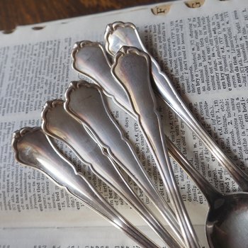 Set of six vintage spoons | Vintage spoons | Vintage alpacca silver spoons | Vintage alpacca spoons