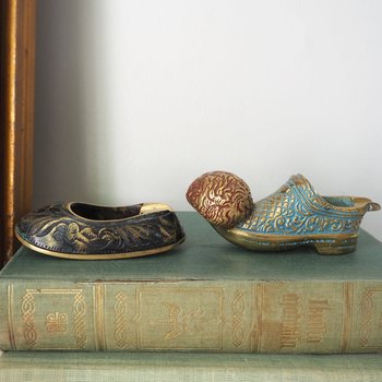 Vintage brass ashtray | Small vintage ashtray | Brass ashtray | Shoe ashtray