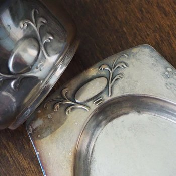 Vintage alpacca creamer and sugar bowl set | Vintage alpacca silver creamer and sugar set | Vintage creamer and sugar bowl set