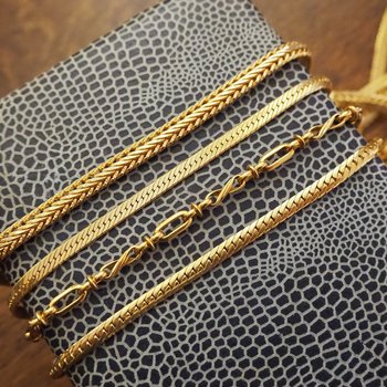 Vintage necklace | Gold tone chain | Vintage snake chain | Vintage gold chain | Mismatched necklaces