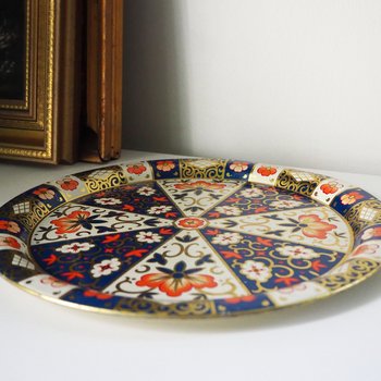 Vintage serving tray | Small vintage tin tray | Round floral tray | Retro tray | Floral vintage tray