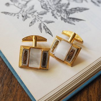 Vintage Damascene cuff links | Vintage cuff links | Damascene cuff links | Gold plated cufflinks
