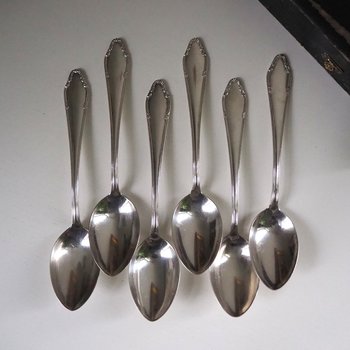 Set of six vintage tablespoons | Vintage silver plated tablespoons | Vintage tablespoon set | Vintage alpacca silver spoons