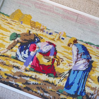 Vintage needlepoint wall art | Scenery needlepoint | Scandinavian wall art | Needlepoint wall hanging | Wool needlepoint