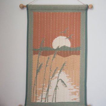 Vintage wall hanging | Pastel wall hanging | Vintage pink wall hanging | Scandinavian woven textile | Made in Finland