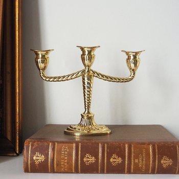 Vintage candelabra | Tiny gold plated candelabra | Small vintage candelabra | Made in England