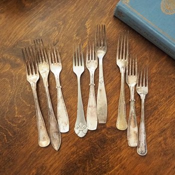 Vintage forks | Alpacca silver forks | Mismatched vintage forks | Food photography props | Mismatched forks