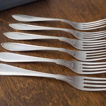 Vintage forks | Alpacca silver forks | Set of six vintage forks | Simple alpacca silver forks | Vintage fork set