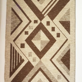 Vintage wall hanging | Large wall hanging | Scandinavian woven textile | Brown and beige wall hanging | Geometric wall hanging