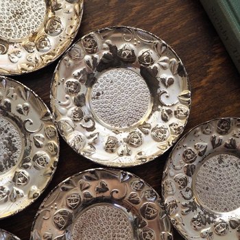 Set of six vintage coasters | Set of silver plated tiny coasters | Vintage silver plated coasters | Silver plated coasters