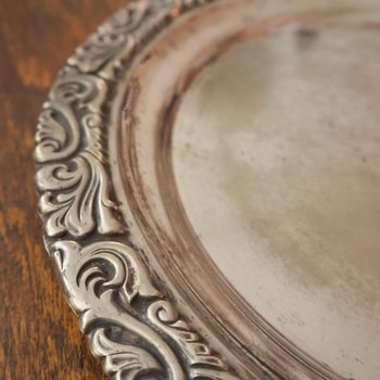 Vintage alpacca silver tray | Alpacca silver platter | Vintage serving tray | Alpacca silver tray | Made in Finland | Round serving tray