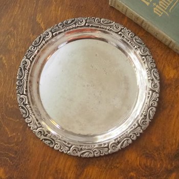Vintage alpacca silver tray | Alpacca silver platter | Vintage serving tray | Alpacca silver tray | Made in Finland | Round serving tray
