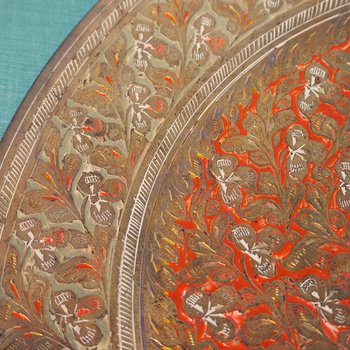 Vintage brass wall plate | Decorative wall plate | Engraved brass plate | Vintage brass plate | Brass wall plate
