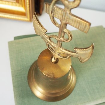 Vintage brass hand bell | Anchor hand bell | Vintage hand bell | Brass table bell | Vintage table bell | Vintage brass bell
