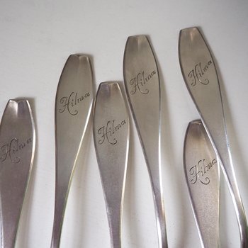 Set of six vintage tablespoons | Vintage silver plated tablespoons | Vintage tablespoon set | Vintage alpacca silver spoons