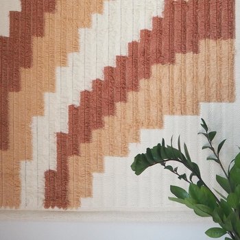 Vintage wall hanging | Large wall hanging | Vintage pink wall hanging | Scandinavian woven textile | Made in Finland