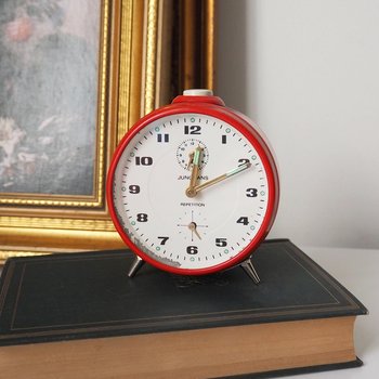 Vintage alarm clock | Junghans Repetition alarm clock | Vintage wind up clock | Red Junghans alarm clock | Working order | Made in Germany