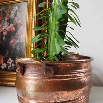 Vintage copper planter | Large copper planter | Oval copper planter | Vintage copper pot
