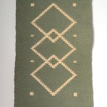 Vintage wall hanging | Mint green and white wall hanging | Geometric wall hanging | Scandinavian woven textile | Made in Finland