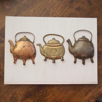Vintage teapot wall hooks | Brass and copper wall hooks | Vintage teapot wall hooks | Kitchen wall hooks | Coffee pot wall hooks
