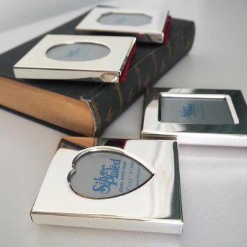 Vintage picture frames | Set of four silver plated frames | Silver plated picture frames | Tiny vintage picture frames