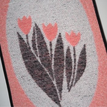 Vintage wall hanging | Pink floral wall hanging | Vintage floral wall hanging | Scandinavian woven textile | Made in Finland