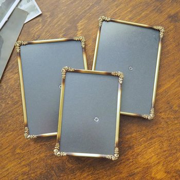 Set of three vintage brass photo frames | Brass photo frames | Vintage brass picture frames | Matching vintage frames