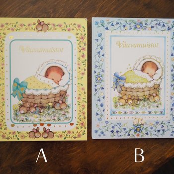 Vintage baby memory books | Finnish baby albums | Vintage baby books | Vintage baby album in Finnish | Vintage baby journal | Vauvamuistot