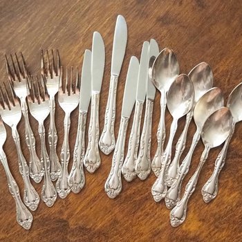 Vintage flatware set for six | Vintage silver plated forks, knives and spoons | Small forks, knives and spoons | Small cutlery set